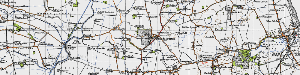 Old map of Brandesburton in 1947