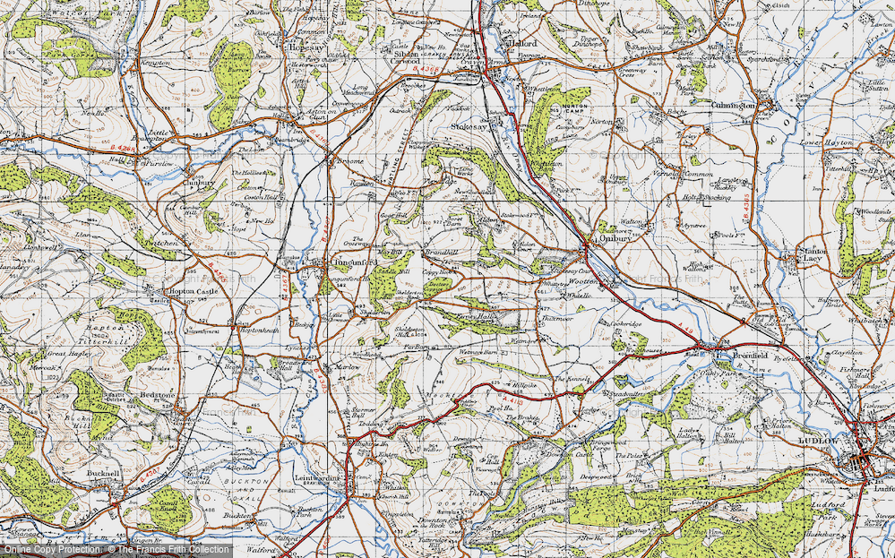 Old Map of Brandhill, 1947 in 1947