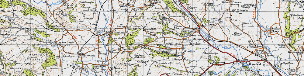 Old map of Brandhill in 1947