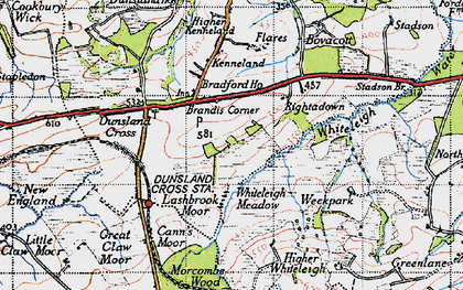 Old map of Lashbrook Moor Plantation in 1946