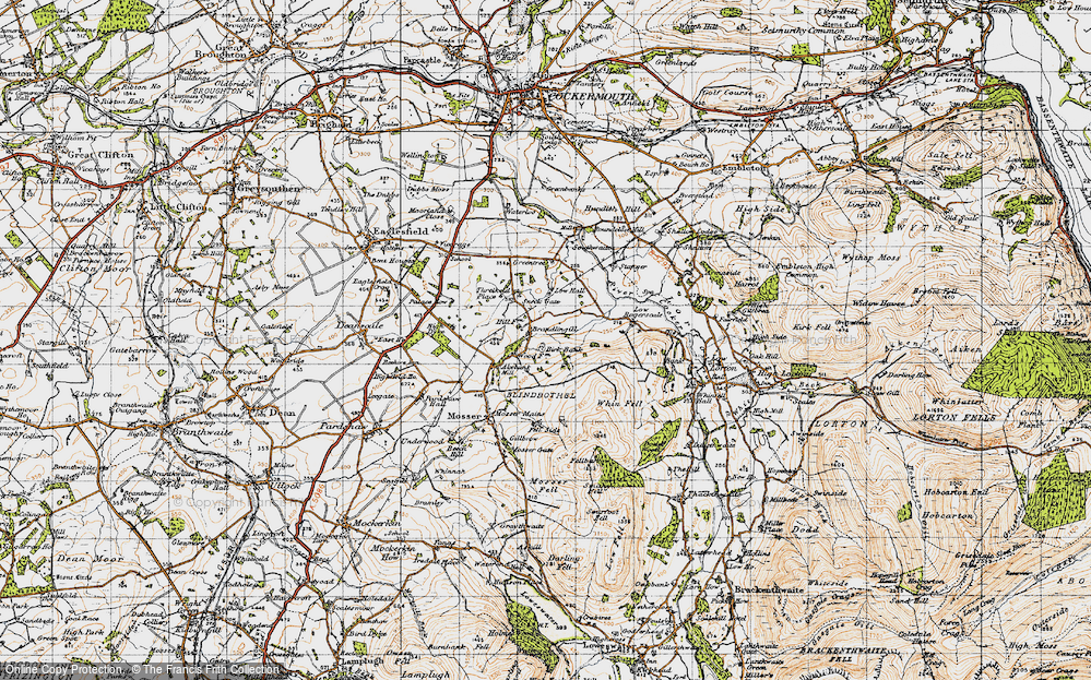 Old Map of Historic Map covering Birk Bank in 1947