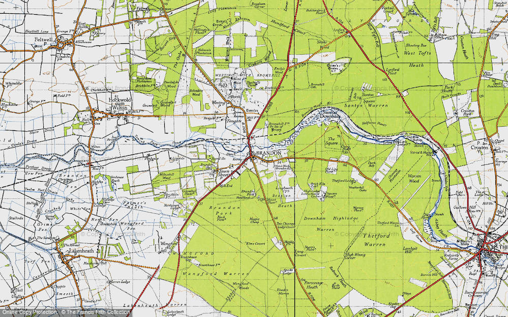 Old Map of Historic Map covering Wiltonhill Wood in 1946