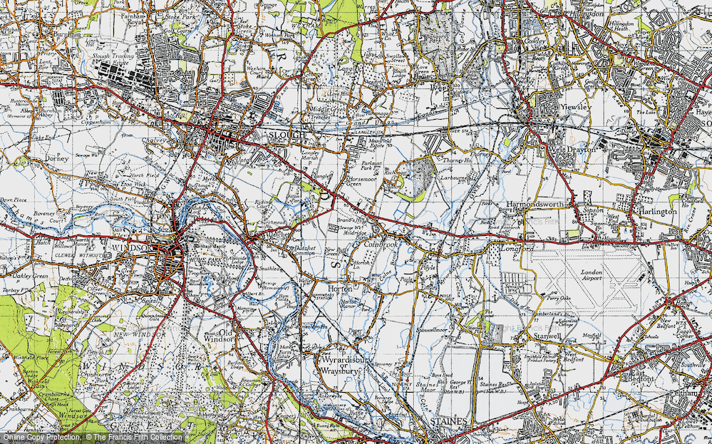 Old Map of Brands Hill, 1945 in 1945