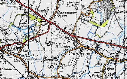 Old map of Brands Hill in 1945