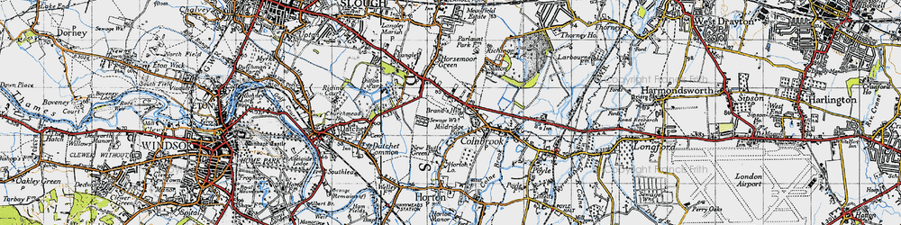 Old map of Brands Hill in 1945