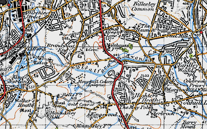 Old map of Brandwood End in 1947