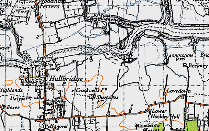 Old map of Brandy Hole in 1945