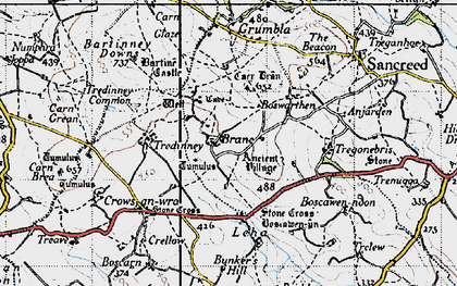 Old map of Brane in 1946