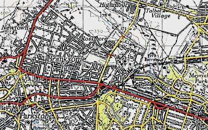 Old map of Branksome in 1940