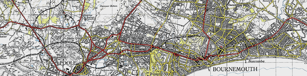 Old map of Branksome in 1940
