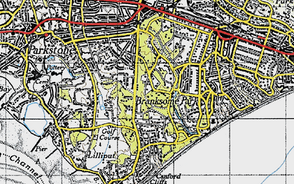 Old map of Branksome Park in 1940