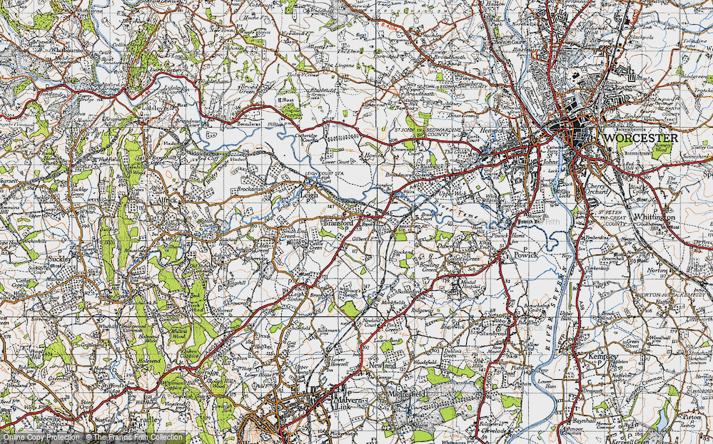 Old Map of Bransford, 1947 in 1947