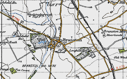 Old map of Branston in 1947