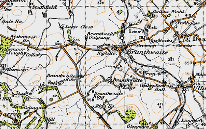 Old map of Branthwaite Outgang in 1947