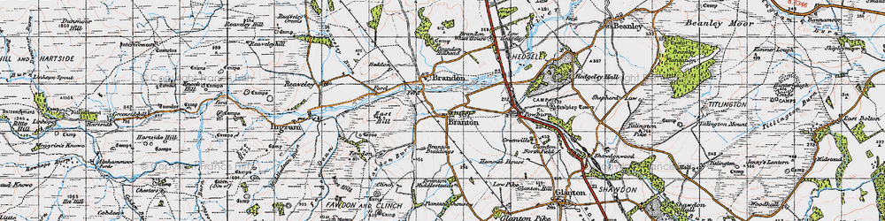 Old map of Brandon White Ho in 1947
