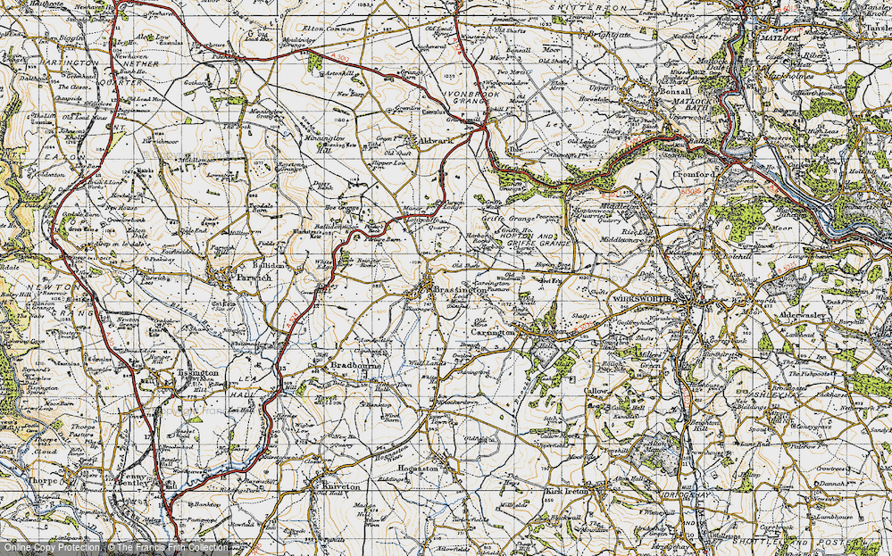 Old Map of Brassington, 1947 in 1947