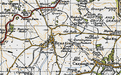 Old map of Brassington in 1947