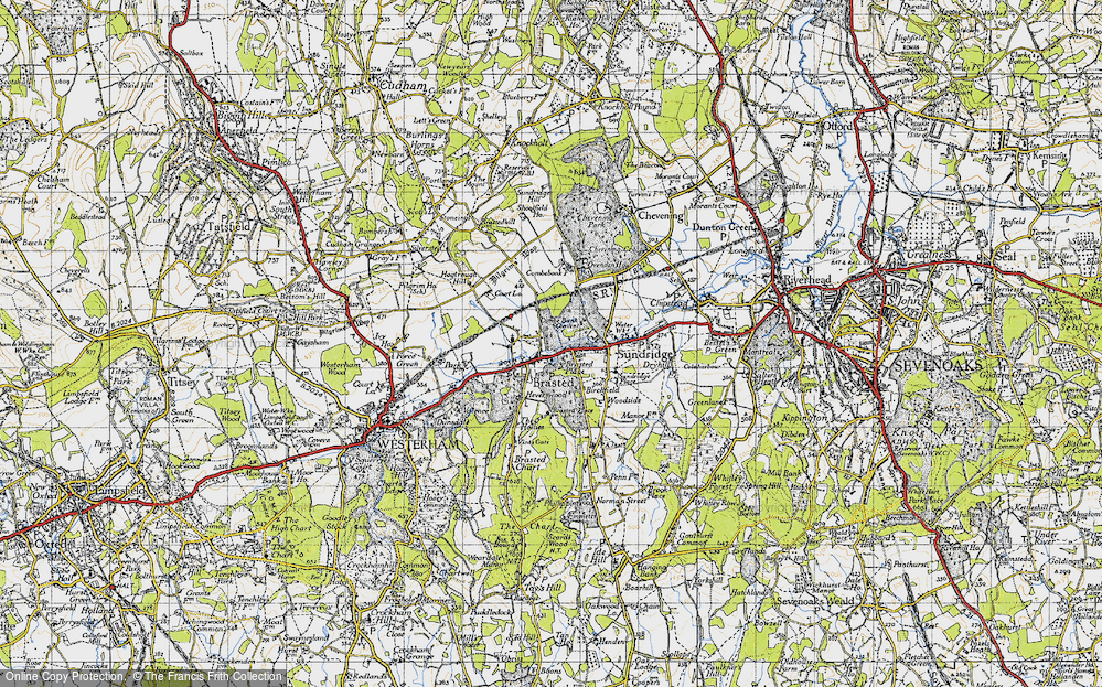 Old Map of Brasted, 1946 in 1946