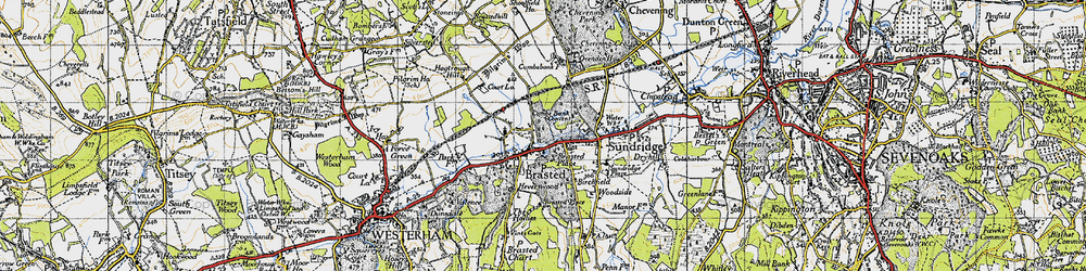 Old map of Brasted in 1946