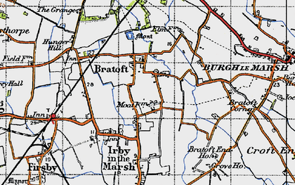 Old map of Bratoft in 1946