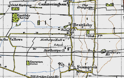 Old map of Brattleby in 1947