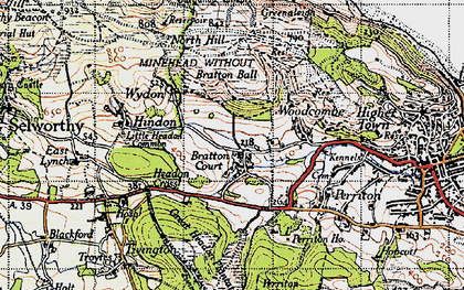 Old map of Bratton in 1946