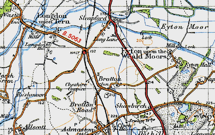 Old map of Bratton in 1947
