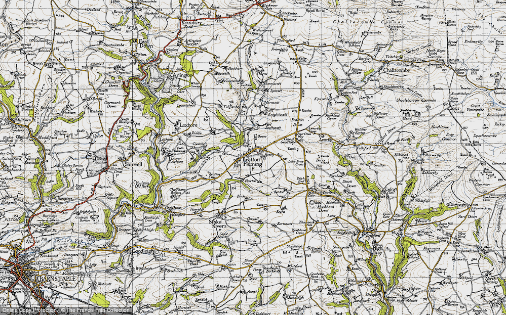 Old Map of Bratton Fleming, 1946 in 1946