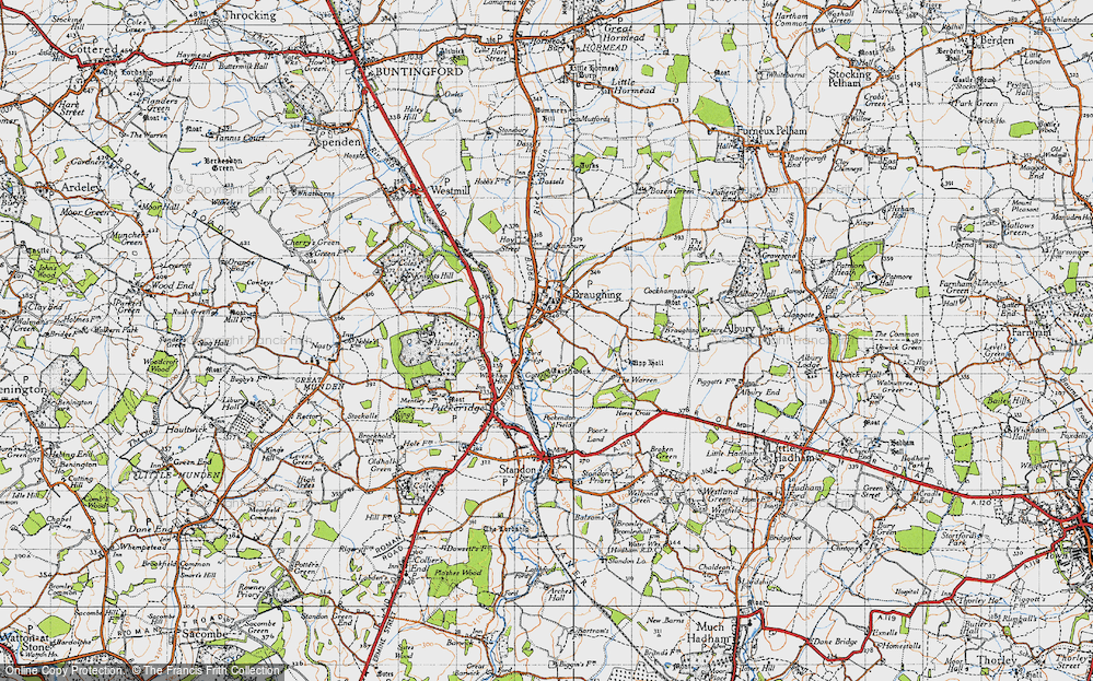 Old Map of Braughing, 1946 in 1946