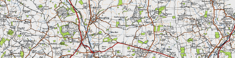 Old map of Braughing Friars in 1946