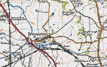 Old map of Braunston Tunnel in 1946