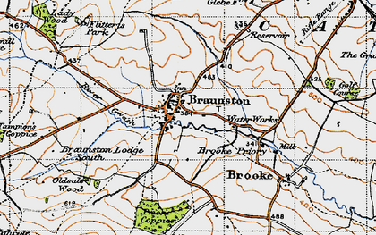 Old map of Braunston-in-Rutland in 1946