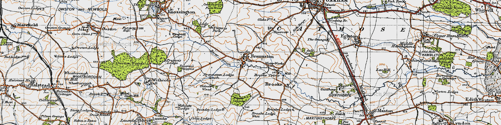 Old map of Braunston-in-Rutland in 1946