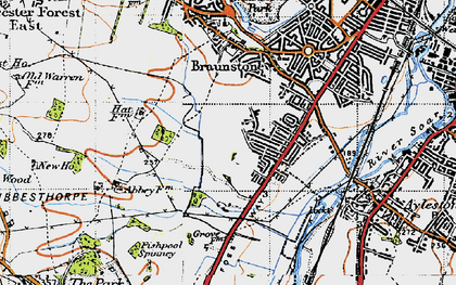 Old map of Braunstone Town in 1946