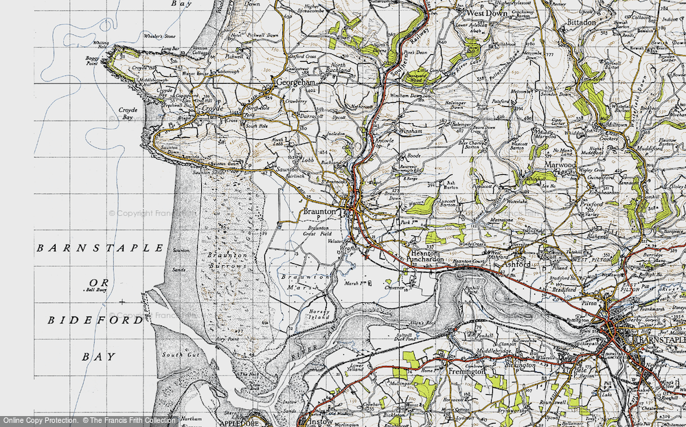 Old Map of Braunton, 1946 in 1946