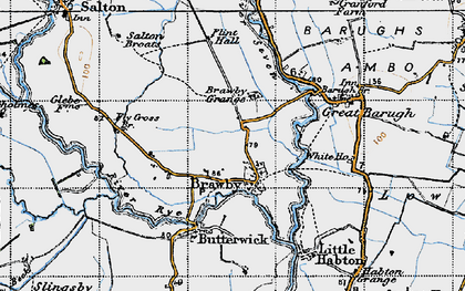 Old map of Brawby in 1947