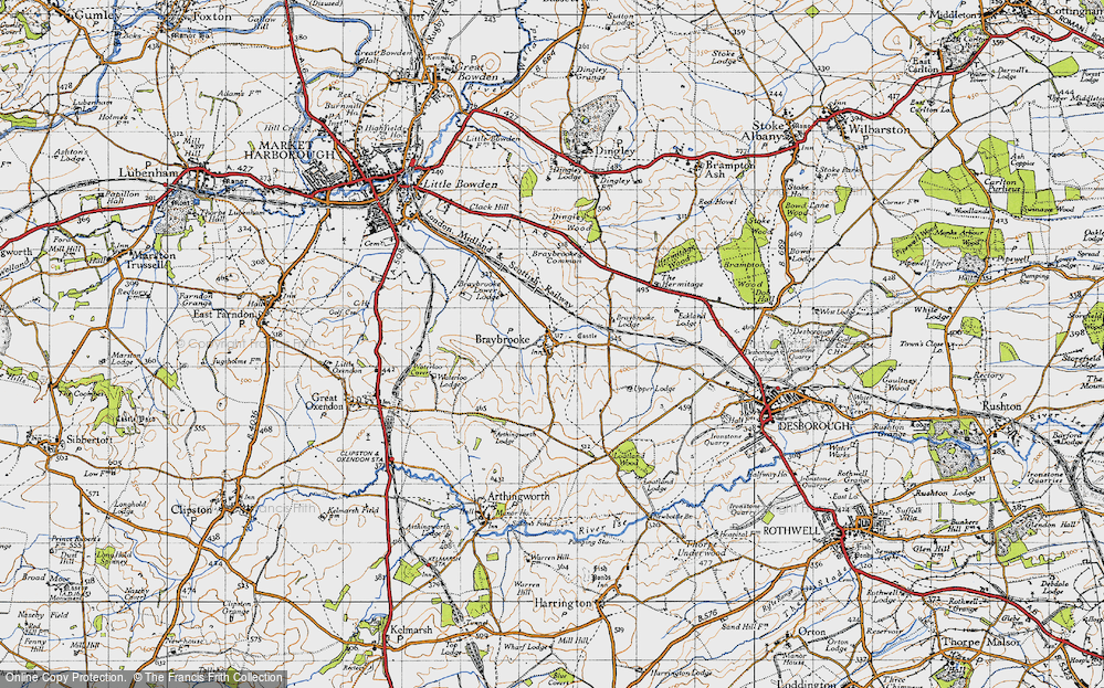 Old Map of Braybrooke, 1946 in 1946