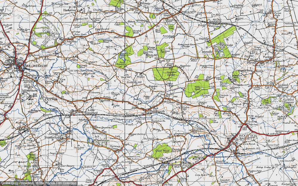 Old Map of Braydon Side, 1947 in 1947