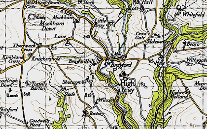 Old map of Brayfordhill in 1946