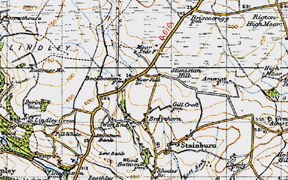 Old map of Braythorn in 1947
