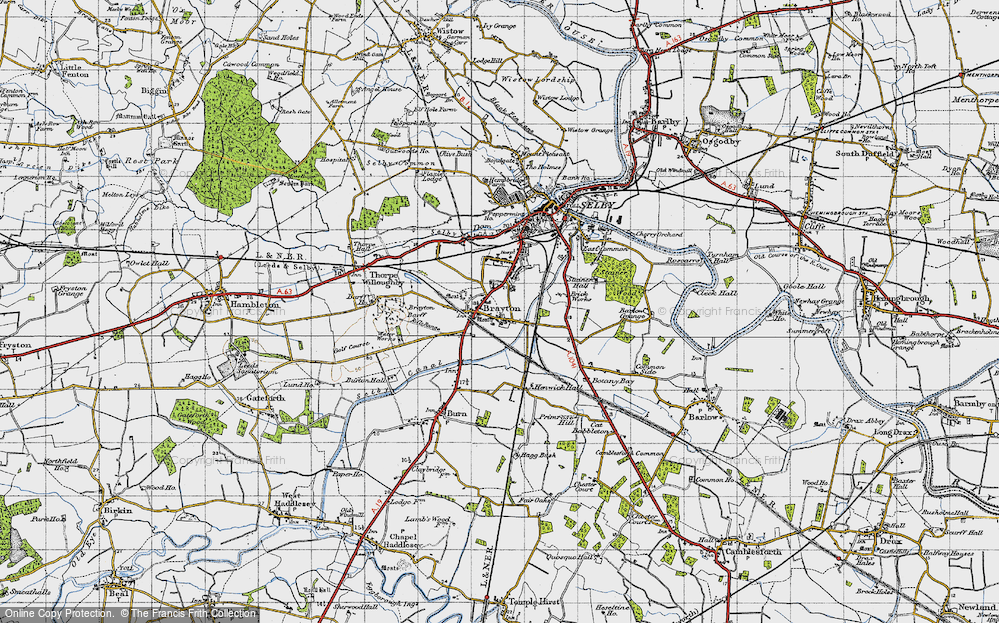 Old Map of Brayton, 1947 in 1947