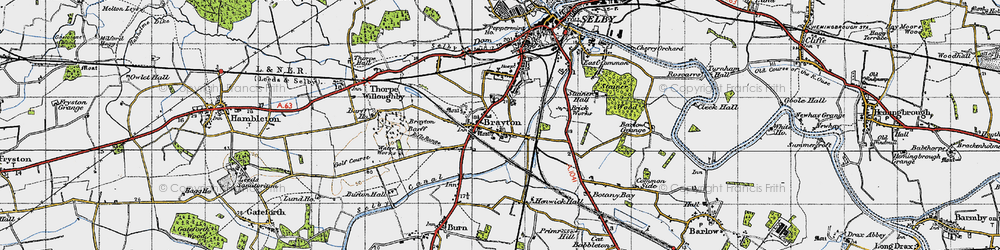 Old map of Brayton in 1947