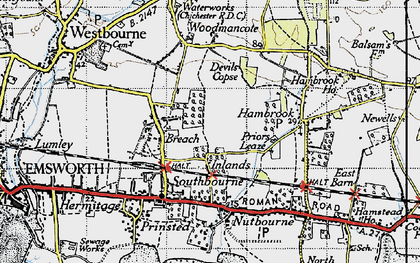 Old map of Breach in 1945
