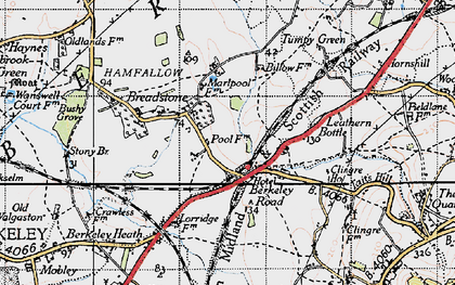 Old map of Breadstone in 1946