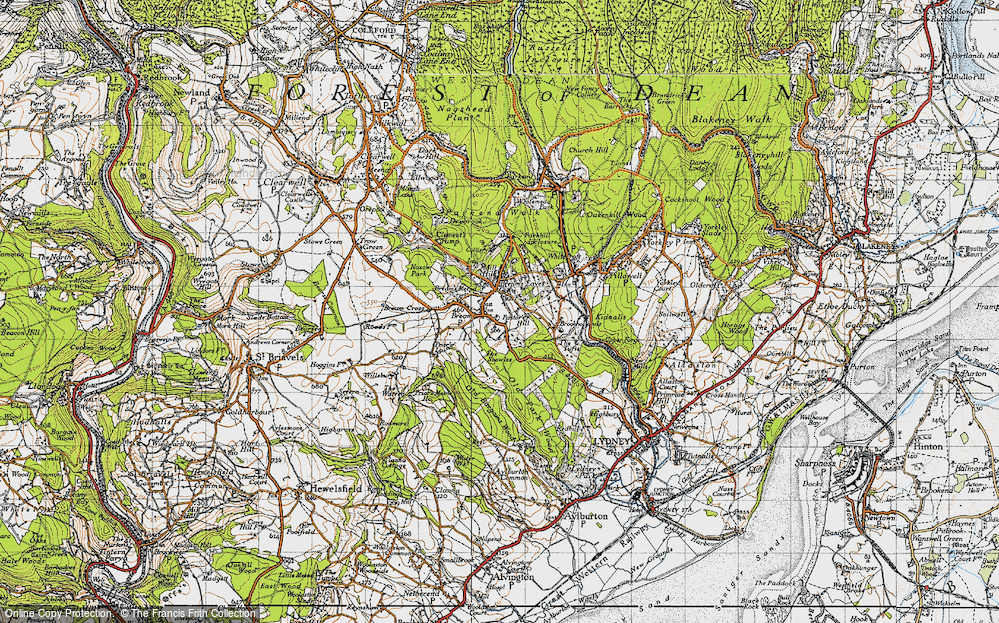 Old Map of Bream, 1946 in 1946