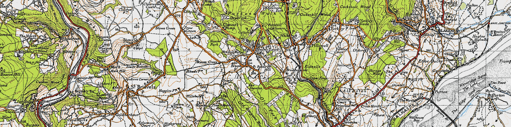 Old map of Bream in 1946