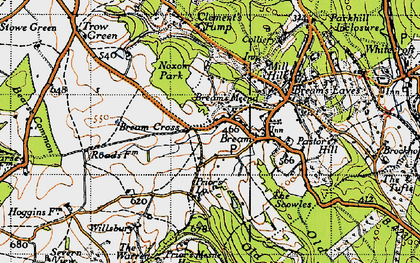 Old map of Bream Cross in 1946