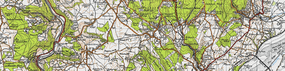 Old map of Bream's Meend in 1946
