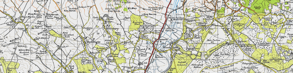Old map of Breamore in 1940