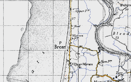 Old map of Brean in 1946